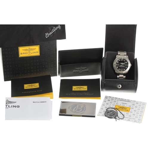 61 - Breitling Aerospace EVO titanium gentleman's wristwatch, reference no. E79363, serial no. 1284xxx, c... 