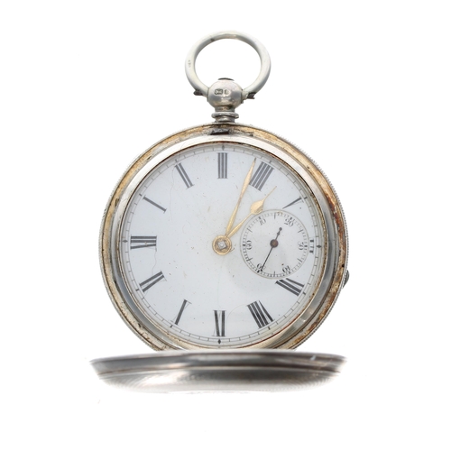 68 - Victorian silver fusee lever hunter pocket watch, London 1873, unsigned movement with engraved balan... 