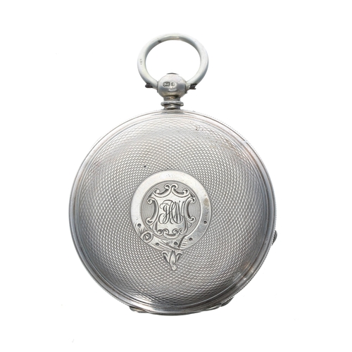 68 - Victorian silver fusee lever hunter pocket watch, London 1873, unsigned movement with engraved balan... 