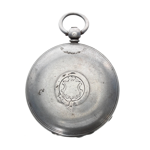 69 - Victorian silver verge hunter pocket watch, London 1864, the fusee movement signed Johnson, Grays In... 