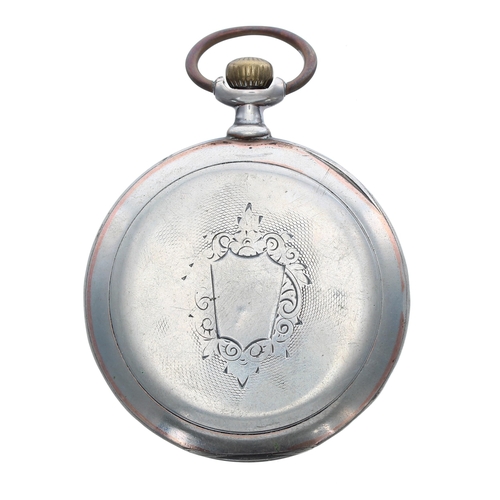 70 - Continental silver (0.800) lever pocket watch, unsigned movement with compensated balance and regula... 