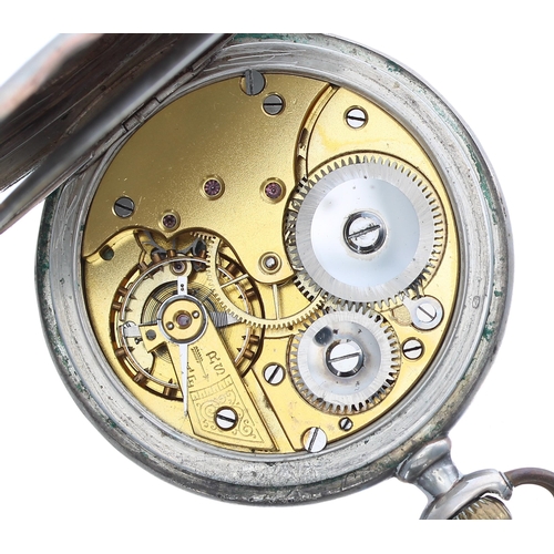 70 - Continental silver (0.800) lever pocket watch, unsigned movement with compensated balance and regula... 