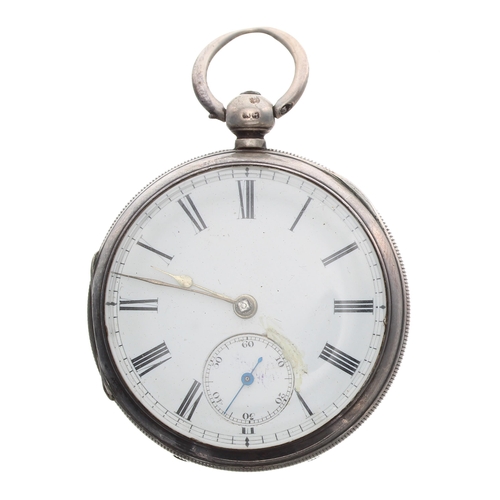 71 - Victorian silver fusee lever pocket watch, Chester 1892, unsigned movement, no. 5825, with engraved ... 