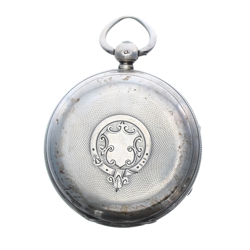 71 - Victorian silver fusee lever pocket watch, Chester 1892, unsigned movement, no. 5825, with engraved ... 