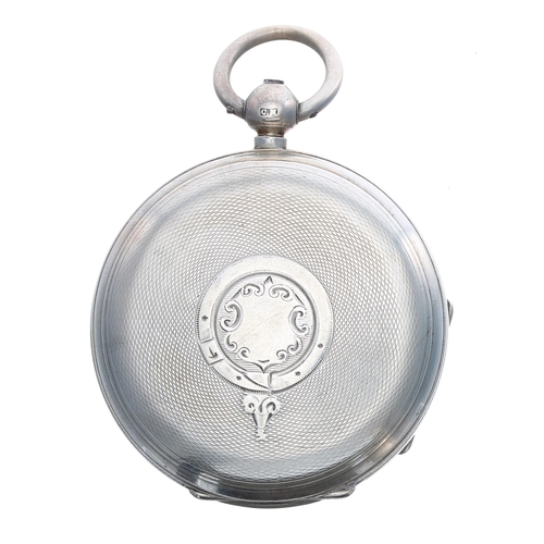 72 - Victorian silver fusee lever pocket watch, London 1891, unsigned movement, no. 20979, with engraved ... 