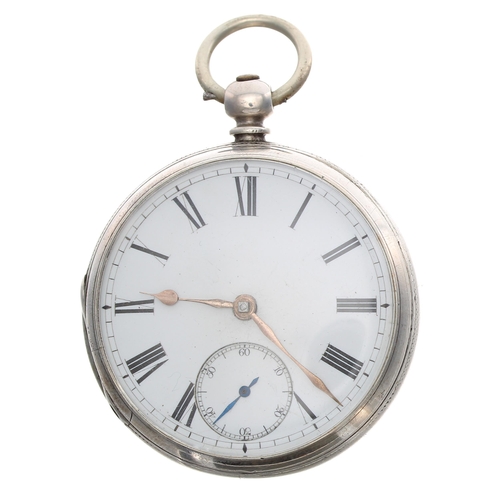 74 - Victorian silver fusee lever pocket watch, London 1876, the movement signed R. Wright & Co Manuf... 