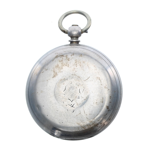 74 - Victorian silver fusee lever pocket watch, London 1876, the movement signed R. Wright & Co Manuf... 