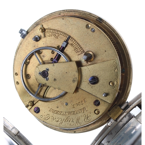 74 - Victorian silver fusee lever pocket watch, London 1876, the movement signed R. Wright & Co Manuf... 