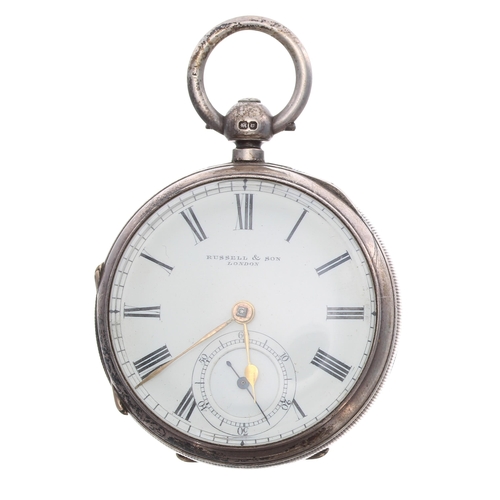 77 - Russell & Son silver fusee lever pocket watch, London 1895, the movement inscribed 'Chronometer ... 