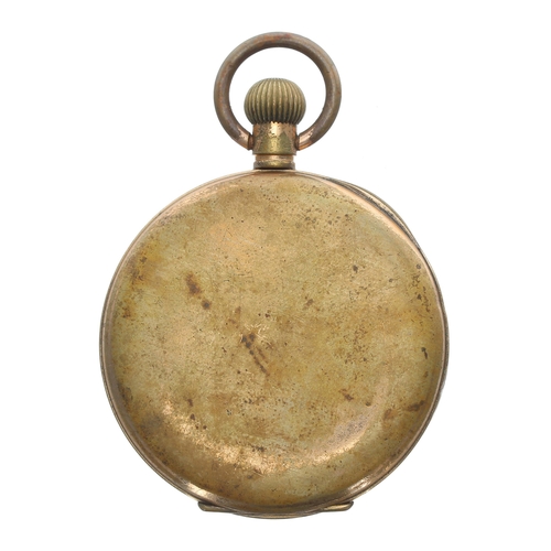 81 - Swiss gold filled lever half hunter pocket watch, unsigned movement, hinged cuvette inscribed 'CW 19... 