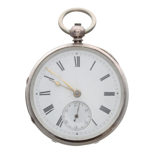 83 - Victorian silver lever pocket watch, Birmingham 1883, the movement signed Kendal & Dent, 106 Che... 