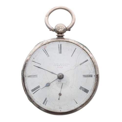 65 - Victorian silver fusee lever pocket watch, Chester 1860, unsigned movement, no. 4106, with engraved ... 