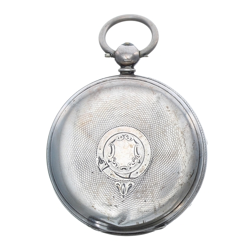 64 - Victorian silver fusee lever pocket watch, Chester 1864, the movement signed J. Jenkins, Merthyr Tyd... 