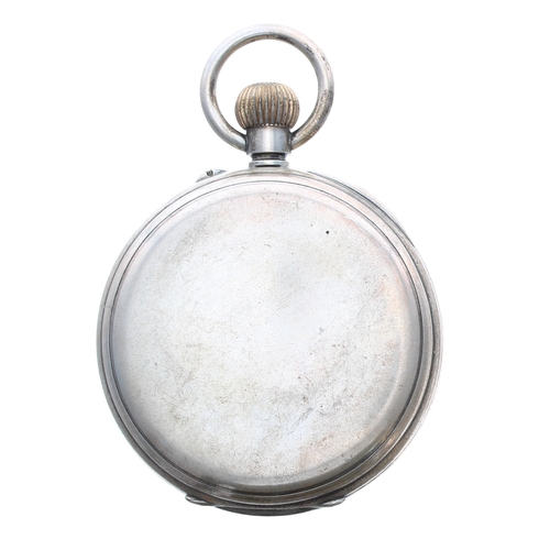 93 - Continental silver (0.935) Goliath pocket watch, the movement with visible mainspring stamped 6279+4... 