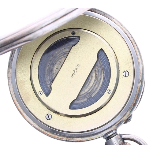 93 - Continental silver (0.935) Goliath pocket watch, the movement with visible mainspring stamped 6279+4... 