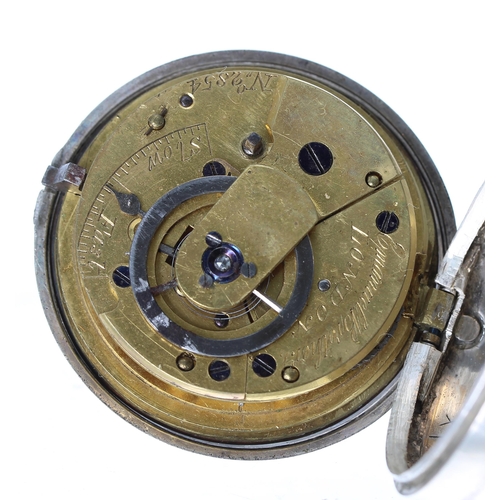 85 - George III silver verge pair cased pocket watch, Birmingham 1820, the fusee movement signed Emanuel ... 