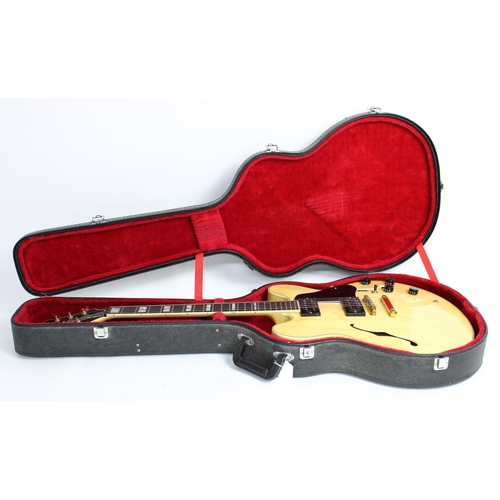 462 - 1980s Epiphone Sheraton semi-hollow body electric guitar, ser. no. 9xxxxx2; Body: natural finish, a ... 