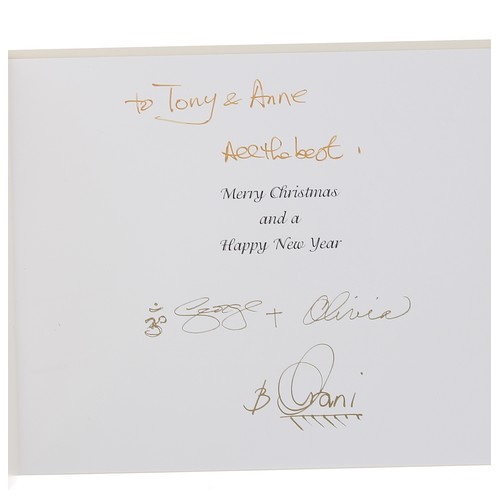 568 - Tony Zemaitis and George Harrison - a Christmas card to Tony and Ann Zemaitis from George, Olivia an... 