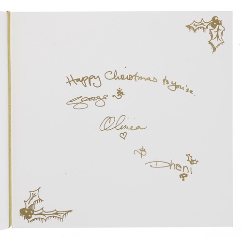 569 - Tony Zemaitis and George Harrison - a Christmas card sent to the Zemaitis family from George, Olivia... 