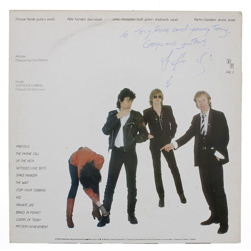 575 - Tony Zemaitis - a Pretenders autographed vinyl record, signed by James Honeyman-Scott to the back pa... 