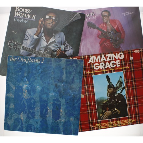 577 - Tony Zemaitis - selection of vinyl records to include two Bobby Womack albums gifted to Tony from Bo... 