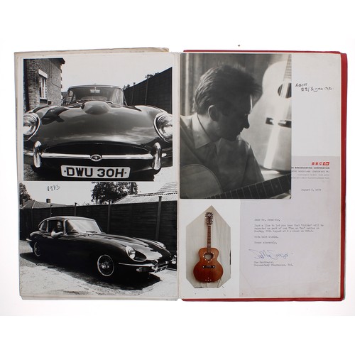 587 - Tony Zemaitis - an important scrapbook featuring a selection of personal photographs, handwritten no... 