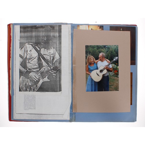 587 - Tony Zemaitis - an important scrapbook featuring a selection of personal photographs, handwritten no... 