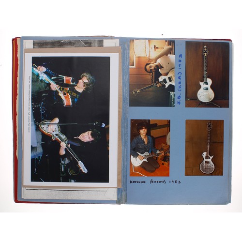 587 - Tony Zemaitis - an important scrapbook featuring a selection of personal photographs, handwritten no... 