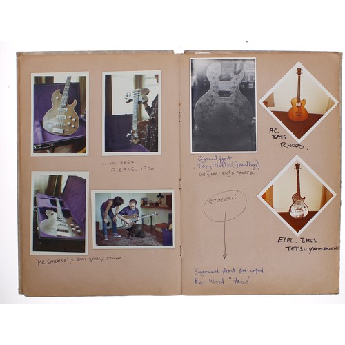 588 - Tony Zemaitis - an important scrapbook featuring a selection of personal photographs, handwritten no... 