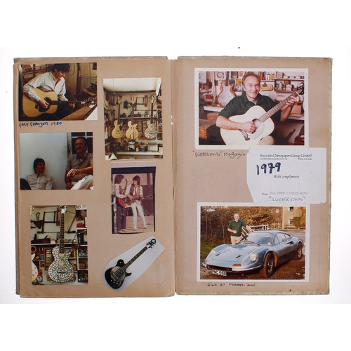 588 - Tony Zemaitis - an important scrapbook featuring a selection of personal photographs, handwritten no... 