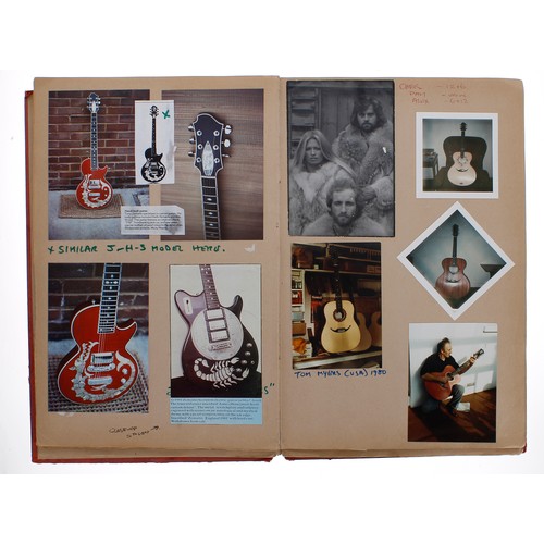 589 - Tony Zemaitis - an important scrapbook featuring a selection of personal photographs, handwritten no... 