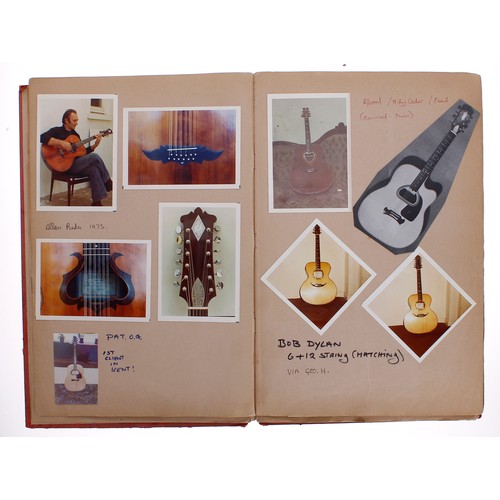 589 - Tony Zemaitis - an important scrapbook featuring a selection of personal photographs, handwritten no... 