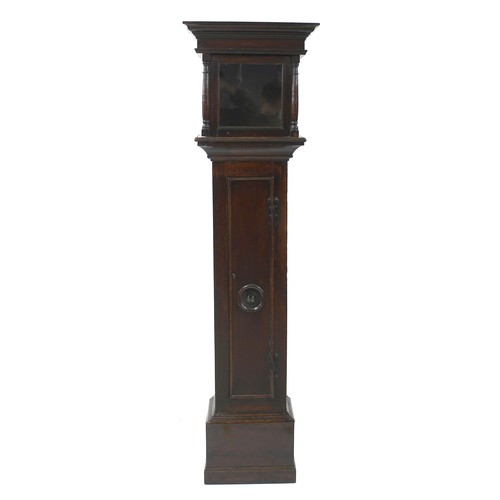 1814 - Good early oak longcase clock case with aperture for a 10