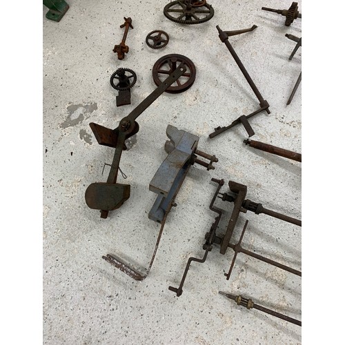 2127 - Old turret clock movement in need of assembly and probably incomplete including; hands, lead off wor... 