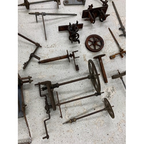 2127 - Old turret clock movement in need of assembly and probably incomplete including; hands, lead off wor... 