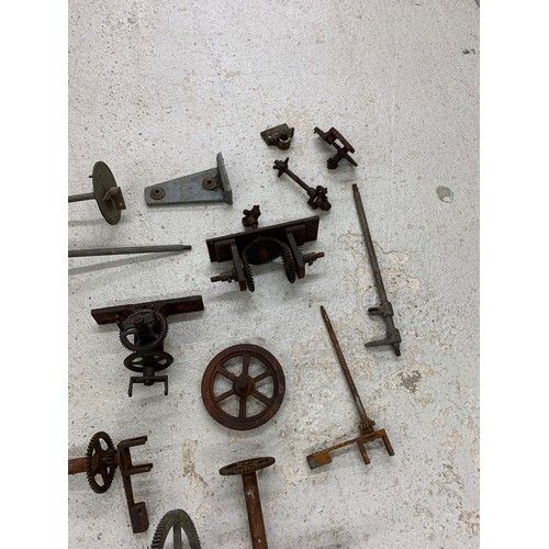 2127 - Old turret clock movement in need of assembly and probably incomplete including; hands, lead off wor... 