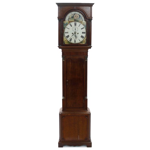 1821 - Oak and mahogany eight day longcase clock, the 14