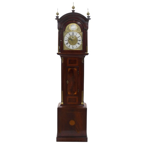 1822 - Good Scottish mahogany three train musical longcase clock, the 12