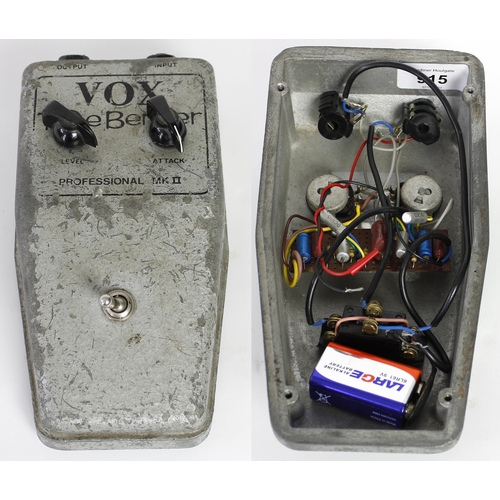 915 - Vox Tone Bender Professional guitar pedal (missing base plate, battery lead wires require re-attachi... 