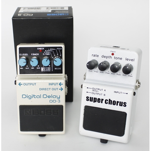 931 - Boss DD-3 Digital Delay guitar pedal, boxed; together with a Carlsbro Super Chorus guitar pedal (2)... 