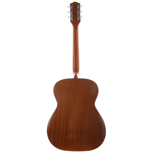 36 - Harmony H162 acoustic guitar in need of some attention, made in USA; Back and sides: mahogany, scrat... 