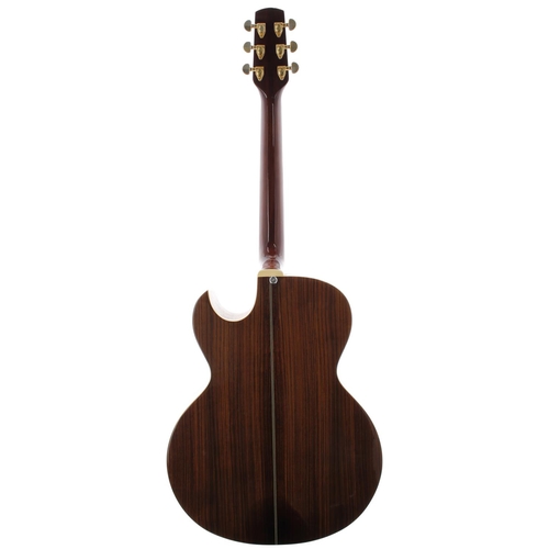 39 - Hondo 17C acoustic guitar; Back and sides: rosewood, surface scratches and general marks; Top: natur... 