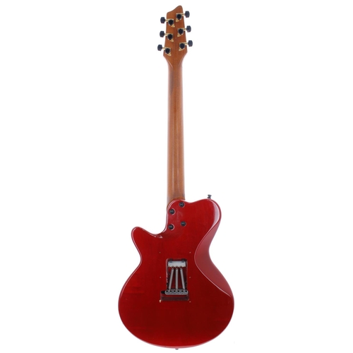 68 - Godin LGT electric guitar; Body: trans red finish, dings and scratches; Neck: roasted maple, chip to... 