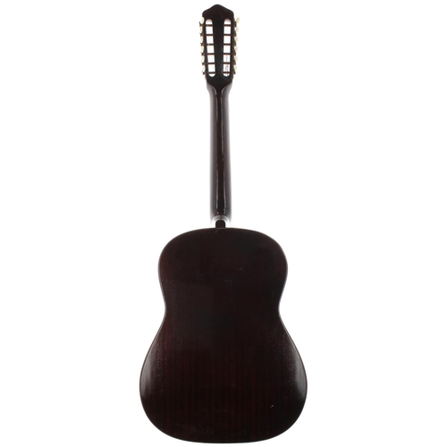 96 - 1963 Framus 5/024 Hootenanny twelve string acoustic guitar; Back and sides: brown finish mahogany, m... 