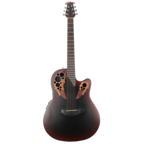 81 - 2019 Ovation Celebrity Elite CE44-RRB electro-acoustic guitar, made in China; Back and sides: Lyrach... 