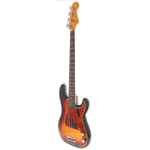 95 - 1962 Fender Precision Bass guitar, made in USA, ser. no. 7xxx7; Body: three-tone sunburst refinish, ... 