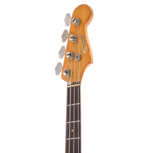 95 - 1962 Fender Precision Bass guitar, made in USA, ser. no. 7xxx7; Body: three-tone sunburst refinish, ... 