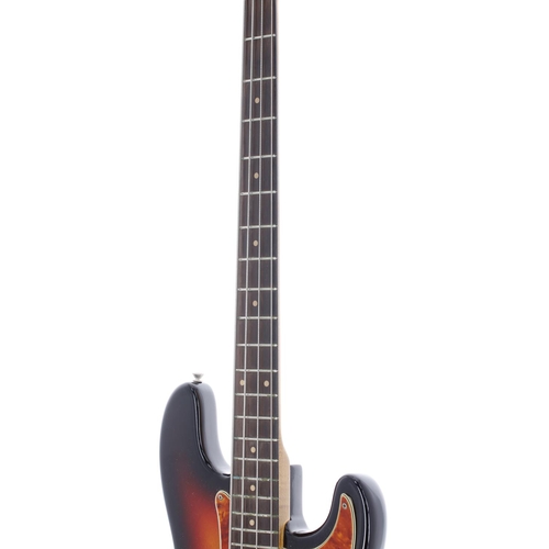 95 - 1962 Fender Precision Bass guitar, made in USA, ser. no. 7xxx7; Body: three-tone sunburst refinish, ... 