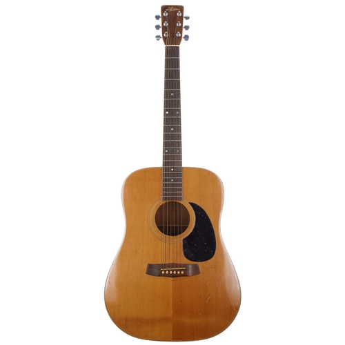 99 - Aria acoustic guitar, made in Japan; Back and sides: rosewood, minor scratches and various dings; To... 