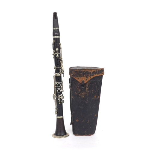 1807 - Cocuswood Eb clarinet with German silver keywork for left-handed player, stamped Joh Michl & Soh... 